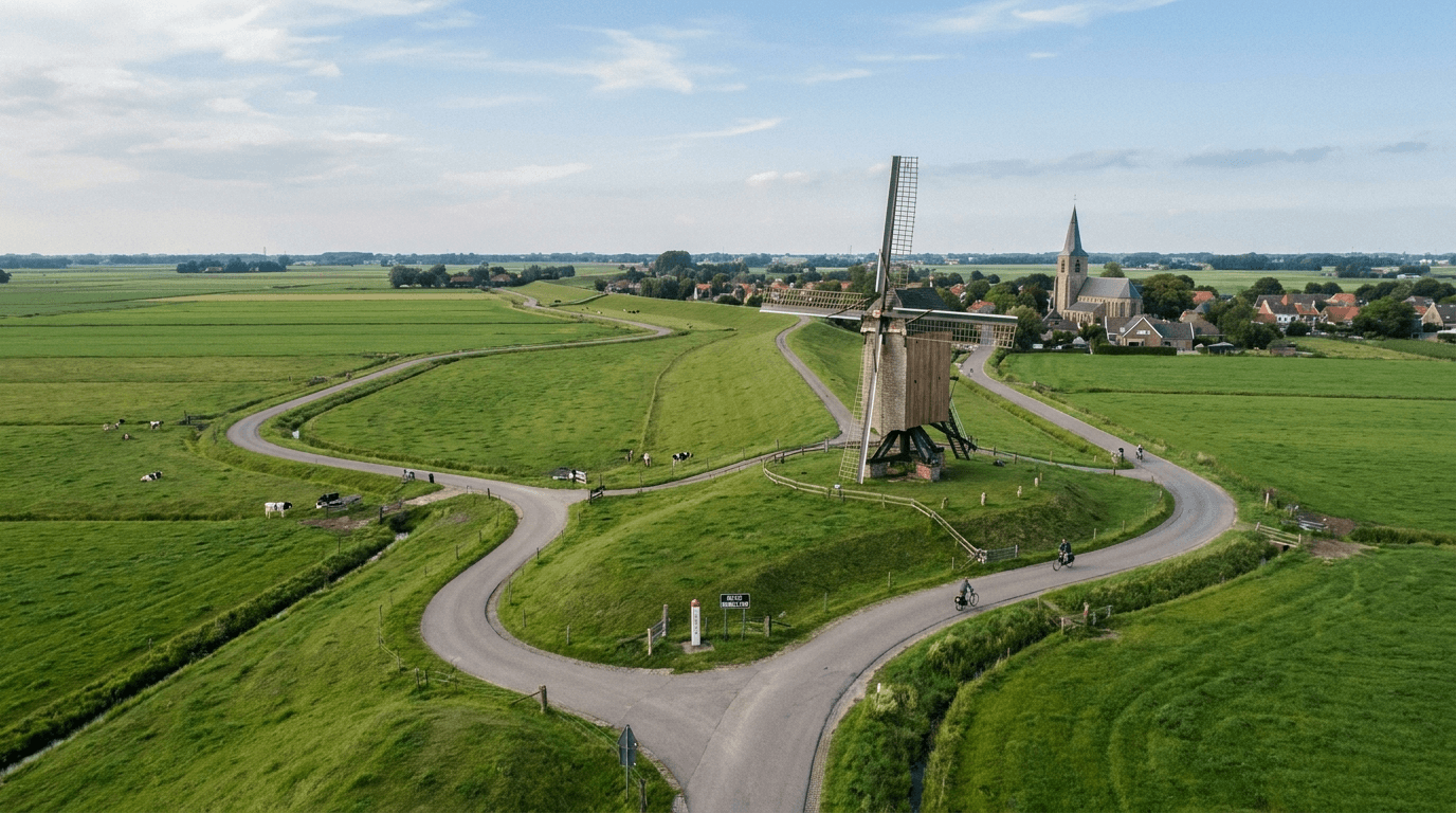 Grensregio Nederland-België met karakteristieke landschappen